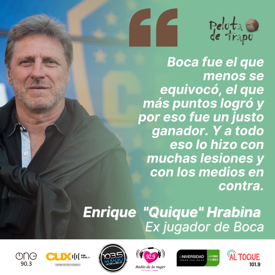 Si hablamos de jugadores importantes en la historia de Boca, el nombre de Quique Hrabina no puede quedar al margen. ⚽️

Por eso, para analizar y charlar sobre el Boca Campeón, pasó por nuestro programa el entrenador del equipo Senior del xeneize.💛💙

👉📻 cuxproducciones.com.ar/not.php?id=2781