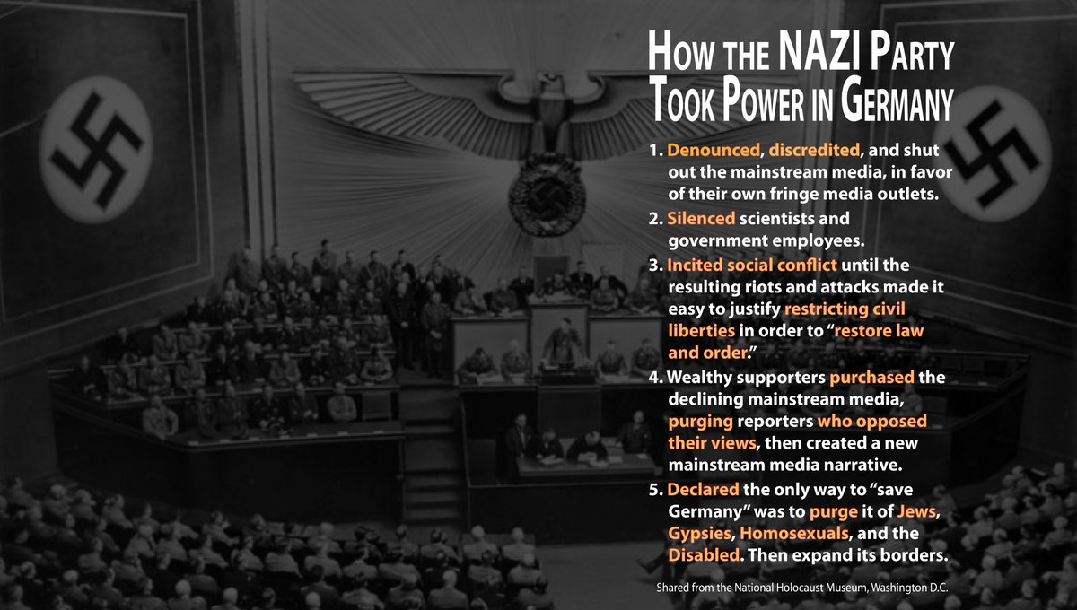 DonnieTwitler's tweet photo. @DebraMessing Reminder of what Fascism looked like in Germany in the 1920's.

Starting to sound familiar? https://t.co/VKnQJkyLlR
