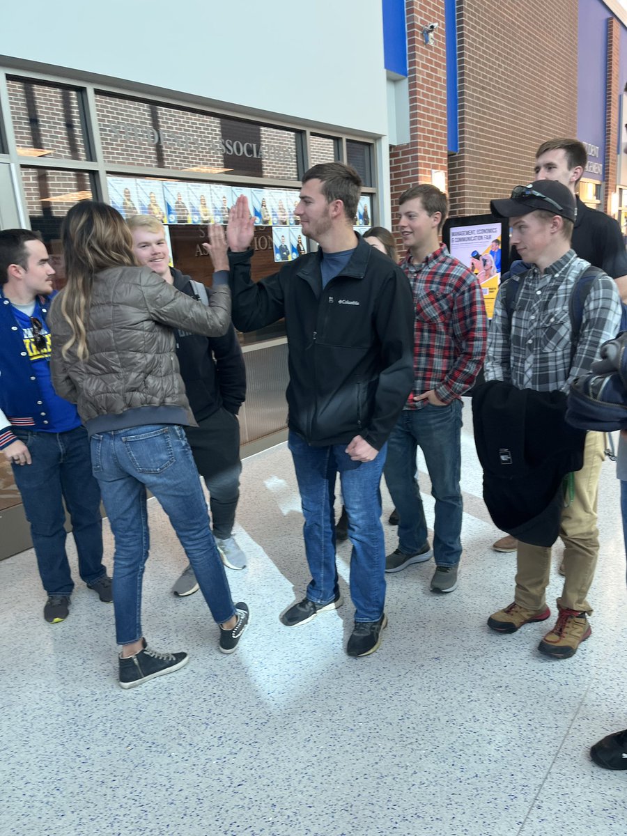 KristiNoem's tweet photo. Always love being back at my alma mater SDSU (especially since Hobo Day is right around the corner)!

Had a chance to meet with SDSU students over a Chick-Fil-A lunch as well! #GoJacks https://t.co/tAFR8OGxtR
