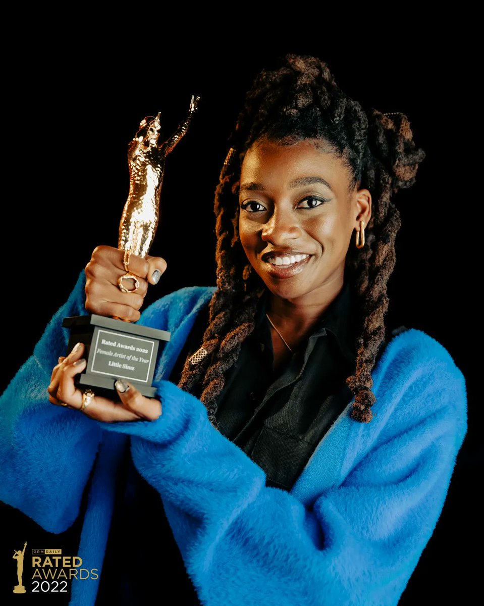 GRMDAILY's tweet photo. 🏆 WINNER: Congratulations to @LittleSimz on winning the 2022 @RatedAwards ‘Female Artist of the Year’ award in sponsorship with YouTube Shorts 

📱 #RatedAwards https://t.co/PJc4uigjE4