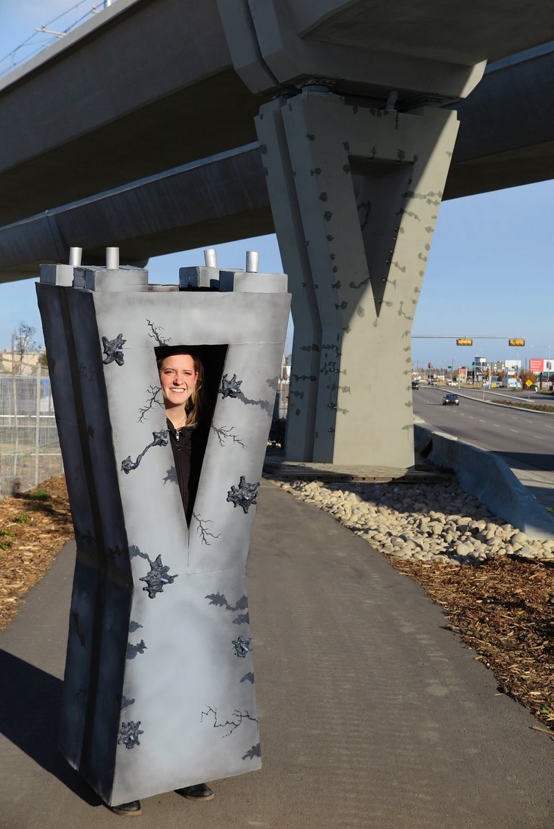 HunterAtHome's tweet photo. Happy #Halloween!!!
This year, Iโm an Edmonton LRT cracked concrete pier!!!
Just wanted to show my โSUPPORTโ!!! ๐
#Edmonton #yeg #LRT #diycostume https://t.co/Bi0smvNYqw