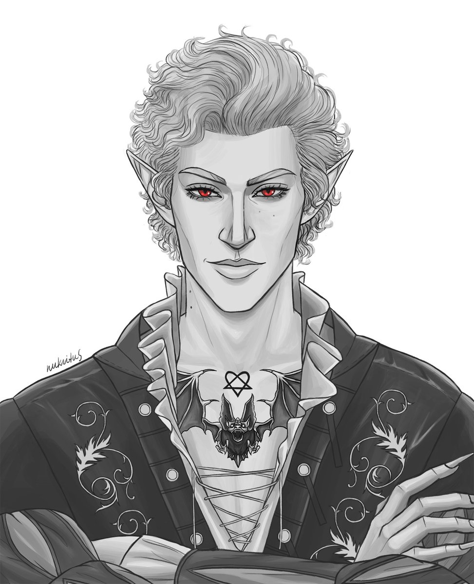nukritus's tweet photo. Astarion with bat tattoo. :) #baldursgate3 #bg3 #astarion https://t.co/nItcci3F4t