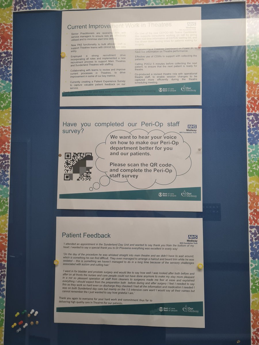 Jane Westhead (@janecox84) on Twitter photo Fantastic to see the new Peri-Op <a href="/Medway_NHS_FT/">Medway NHS Foundation Trust</a> improvement boards on full display today! Really looking forward to hearing staff ideas and solutions for improvement! #BottomUpQI #EmpoweringStaff #PatientFirst <a href="/sarah_hare/">Sarah Hare</a>
Fantastic work and all credit to <a href="/sharonK1606/">sharon KAUR</a> <a href="/NhsHannah/">Hannah Eliza Scott</a> Fantastic to see the new Peri-Op <a href="/Medway_NHS_FT/">Medway NHS Foundation Trust</a> improvement boards on full display today! Really looking forward to hearing staff ideas and solutions for improvement! #BottomUpQI #EmpoweringStaff #PatientFirst <a href="/sarah_hare/">Sarah Hare</a>
Fantastic work and all credit to <a href="/sharonK1606/">sharon KAUR</a> <a href="/NhsHannah/">Hannah Eliza Scott</a>