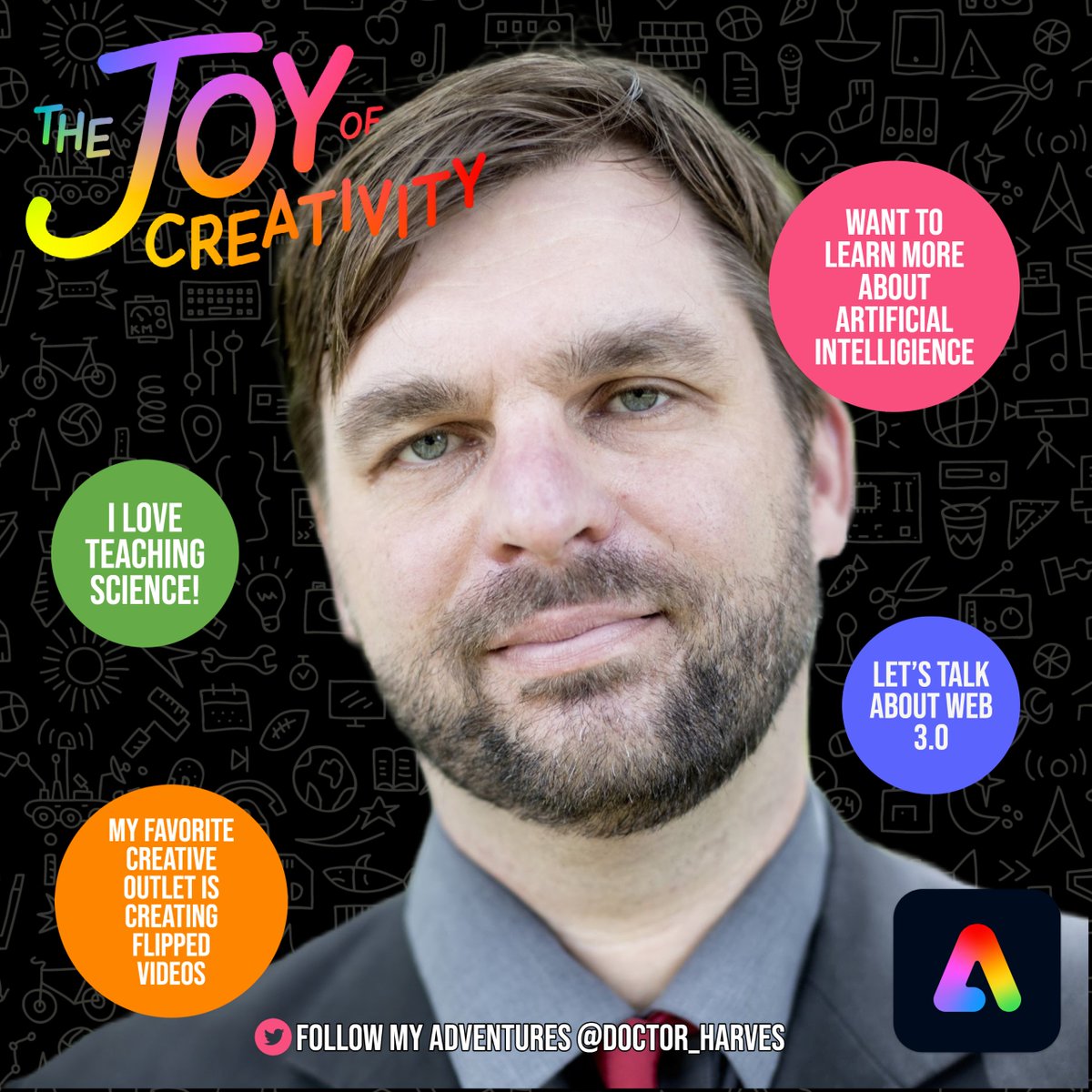 Doctor_Harves's tweet image. If you didn&apos;t make it to⭐️#TCCA2022⭐️ @AdobeExpress invites you to Join the Fun
It’s your turn! Click for free template ⬇️ adobe.ly/3srmvRW
Share your Remix #AdobeEduCreative #adobeexpress