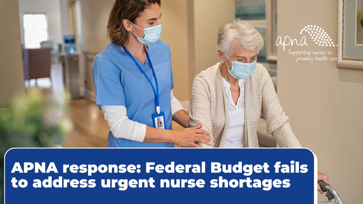APNAnurses's tweet photo. Last night's Federal Budget has failed to address the growing nurse shortages in general practice and aged care which will lead to a crisis in Australia’s primary health care system. @karenbooth43 @griffinscircus
#valuedvisiblerespected #nursing #beheard
https://t.co/7Jg1jn1EfN https://t.co/espBSqLCON