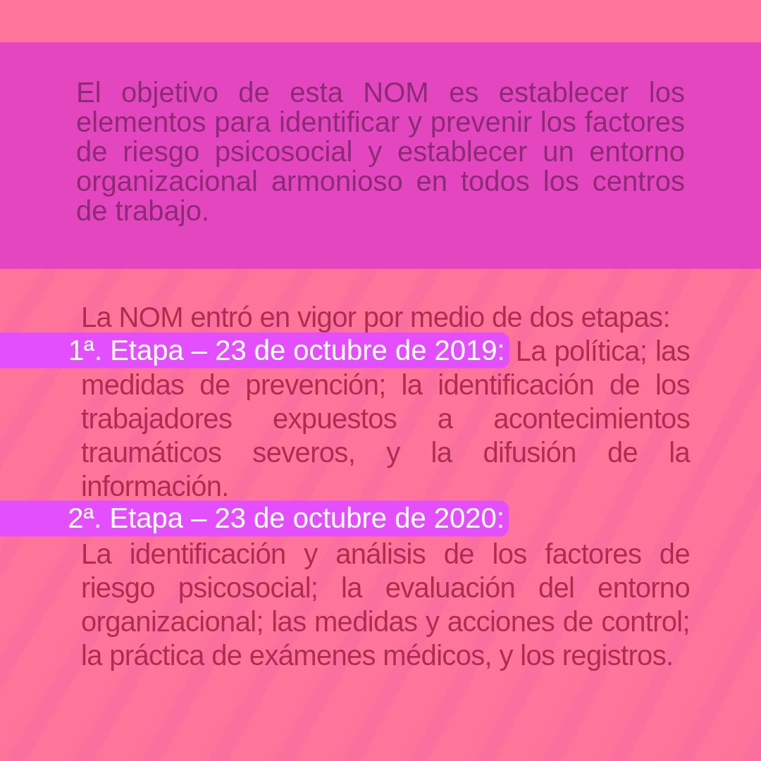 serend_bts's tweet photo. Recordemos que las NOM tienen como objetivo establecer reglas, especificaciones, características; que serán aplicadas a productos o servicios.
Partiendo de esto, hablaremos de la NOM-035, que esta dirigida al ámbito laboral.
#Serendipity_Legal ⚖️
 #PERSONA🕊️ #DerechoParaTodos💜 https://t.co/QTeWnUEmfI