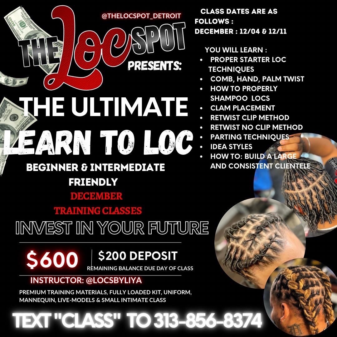 CrimeInTheD's tweet photo. @thelocspot_Detroit LETS GO!! 🔥 FUTURE LOCTICIANS, PSA🗣️🗣️
Now enrolling for DECEMBER Classes!!
These will be the Last training
Class of The Year!! LIMITED SPOTS AVAILABLE !!
Text “CLASS” to (313)-856-8374 https://t.co/JxzGuxWXx2