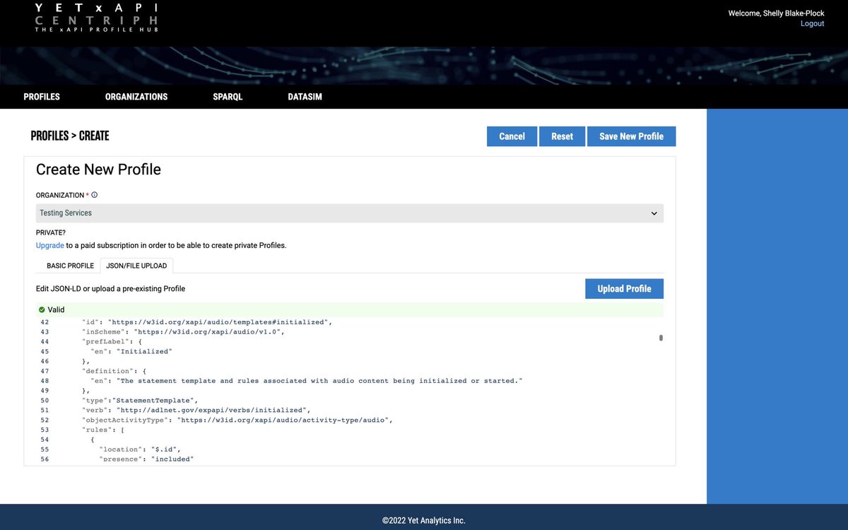 One of the major advantages of Centriph is the on-board #xAPI Profile validation. We’re seeing the results come in from the beta test and it’s just ridiculous the difference between authoring a profile blind and authoring one with guidance and real-time validation.