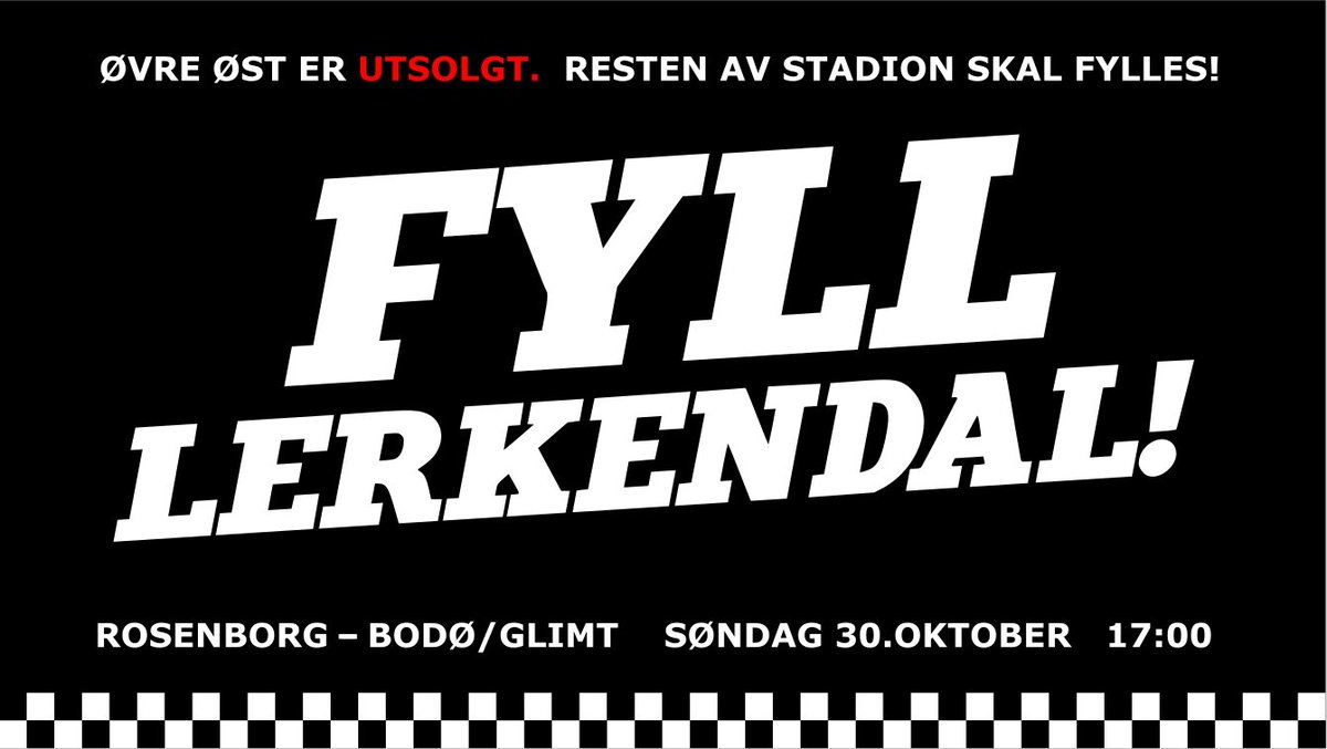 kjernencom's tweet photo. Øvre Øst er utsolgt. Men det viktigste er at Rosenborgere fyller opp Lerkendal. Alle gir støtte, uansett om de synger veldig høyt eller høyt.

Få med deg de du kjenner, kjøp deg billett på Lerkendal og støtt laget til seier!

Kampbilletter her: https://t.co/Fbhj5YTrhK https://t.co/XX7YjFic9o