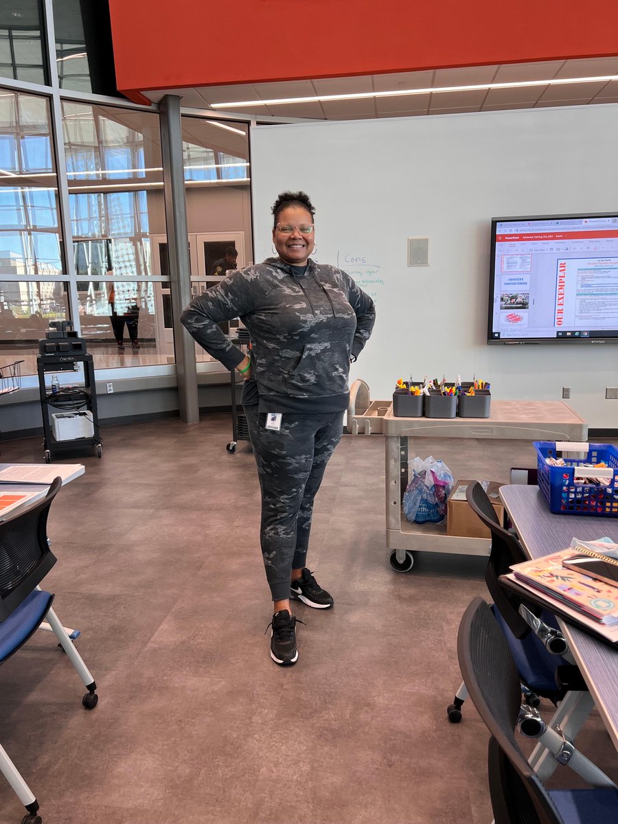 Alief_Career's tweet photo. Ms. Spriggs came in prepared to learn in her camo for Best Practices Advanced Training today. @AliefISD @AliefCTE @ACACsportsmed @AliefLearns Alief Independent School District #ChooseAlief #AliefBootCamp #ACACOneTeam https://t.co/aA4eP8S3ux