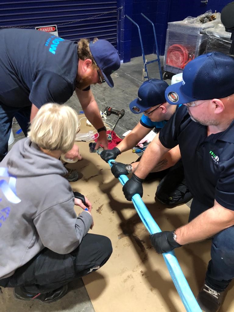NuFlowTech's tweet photo. Happy to be host Alpha Drain Solutions for #TrainingTuesday. Our Belgian visitors are getting hands-on experience with NuDrain #CIPP installation. Great work today and Happy Birthday Zoe! 
#NuFlow #WeFixPipes #piperepair #pipelining #trenchless #trenchlesstechnology #sewerrepair https://t.co/mGGkzIWpoU
