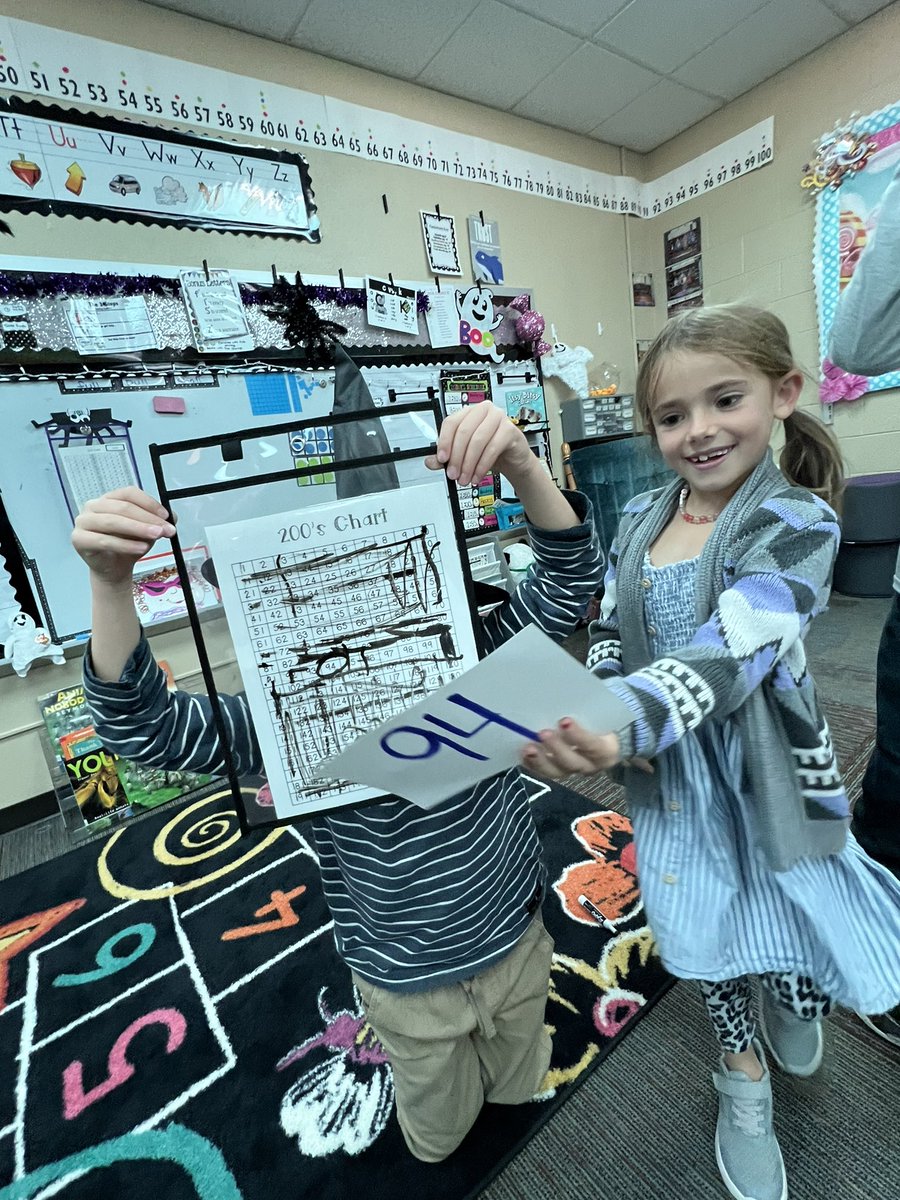 mrsengels2nd's tweet photo. WHICH number is your secret WITCH hat number?! 🧙♀️
Using strategies to eliminate numbers and guess their secret number today! #313teach #BGSLearn #Bexceptional https://t.co/K0HQvnuyjB