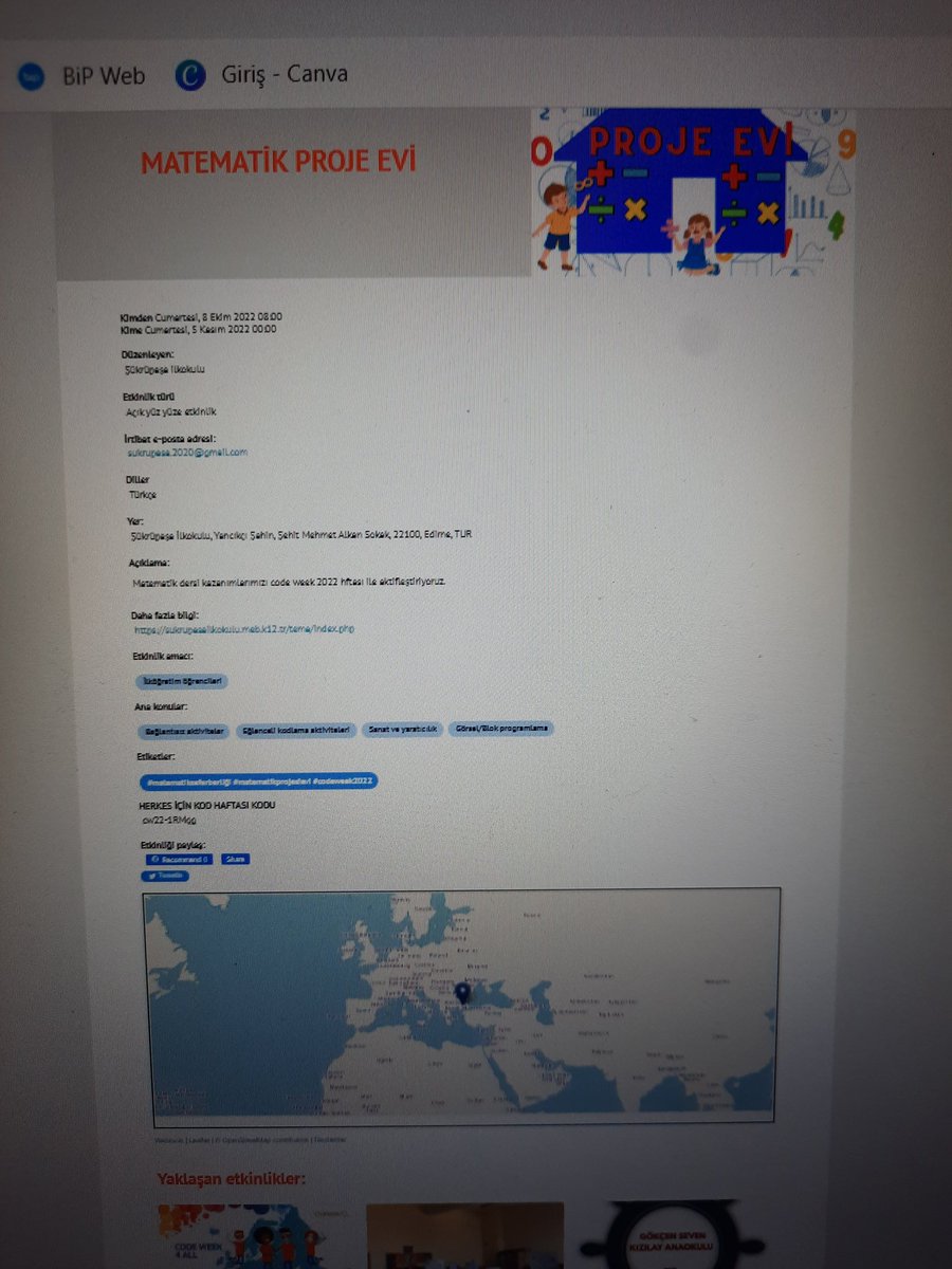 glsakarya's tweet image. #codeweek2022 Haftası etkinliğinde @Edirne_MEM vizyon projelerinden #matematikprojevi22 etkinliğimiz ile @sukrupasa1963 olarak yerimizi aldık.code :cw22-1RMqg
@edirne_valiligi @Edirne_MEM @Dr_Onderarpaci @sukrupasa1963