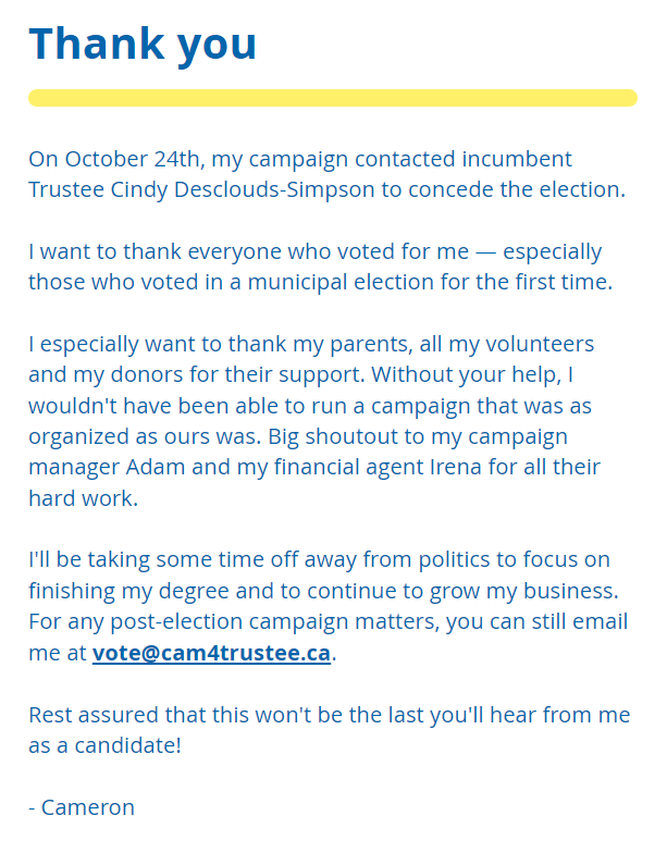 Camfinesso's tweet photo. Congratulations to @simpsoncin on being elected @OttCatholicSB Trustee for Rideau-Vanier, Rideau-Rockcliffe and Somerset wards. #ocsb #ottpoli #ottvotes https://t.co/dOKgdv6axw