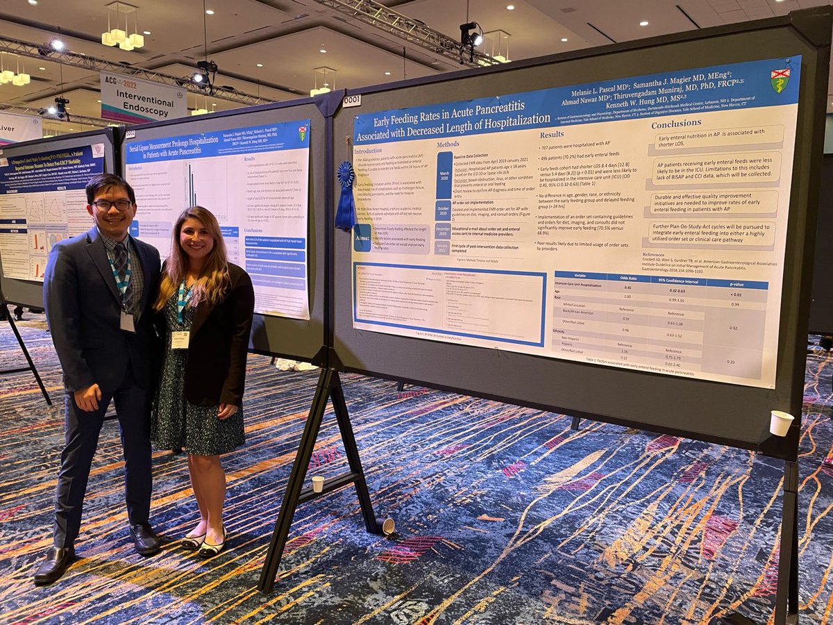 Presidential Poster award and Outstanding Presenter award at @AmCollegeGastro #ACG2022 thanks to the incredible mentorship of @KennethHung17 @ThiruMunirajMD @YaleDigestive @YaleIMed 💙❤️ 🏅