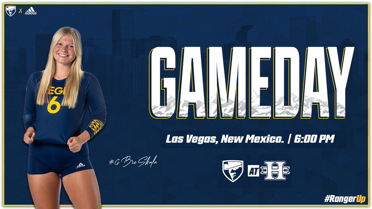 VB | No. 17 Rangers travel south to face off against the Cowgirls of New Mexico Highlands #RangerUp  

🆚: New Mexico Highlands
📍: Las Vegas, NM
🕖: 6:00 PM (MT)
📊: bit.ly/3suTFjL
📺: bit.ly/3SZ0plJ