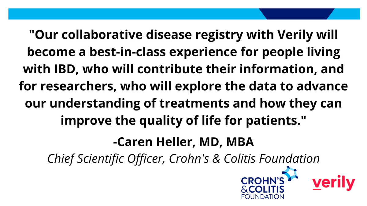 The Crohn’s & Colitis Foundation’s new strategic partnership with @Verily will establish a novel registry of #IBD patients, and this first-of-its-kind participant-centered model will be critical in advancing clinical IBD research. Learn more here: bit.ly/3TXQPzo