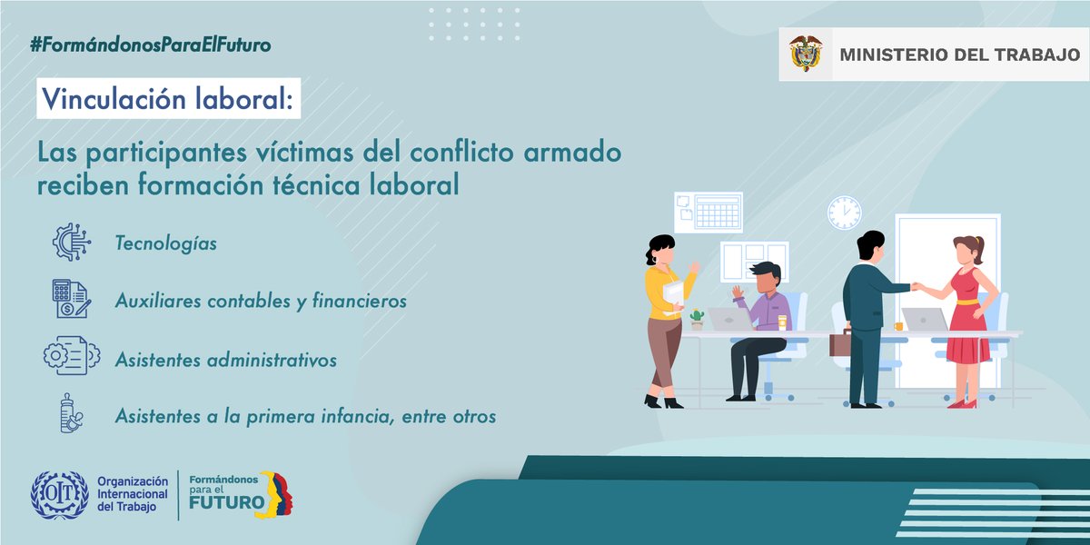📚Junto a <a href="/MintrabajoCol/">MinTrabajo</a> apostamos por la formación de 1.820 víctimas del conflicto armado en 30 municipios de Colombia, participantes del programa #FormándonoParaElFuturo

Entérate 🇨🇴📚
🔗 bit.ly/3LG5xs1