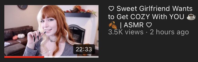 crying omg thank u so much for over 3k in 2 hours 🍂☺️🍁🥹✨ https://t.co/EPixyxjaTd<a href="/tag/asmr"class="tags"><span>#asmr</span></a>