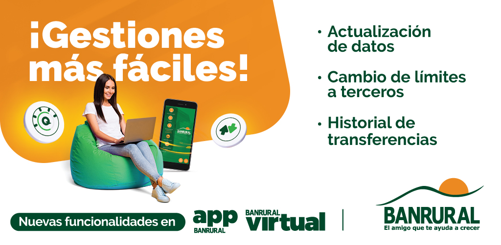 banruralgt's tweet photo. #ClienteAmigo, hemos mejorado tu experiencia, ahora tu App Banrural y Banca Virtual tienen nuevas funcionalidades. 🙌🏽 ¡Aprovéchalas! https://t.co/XamKnYyf4F