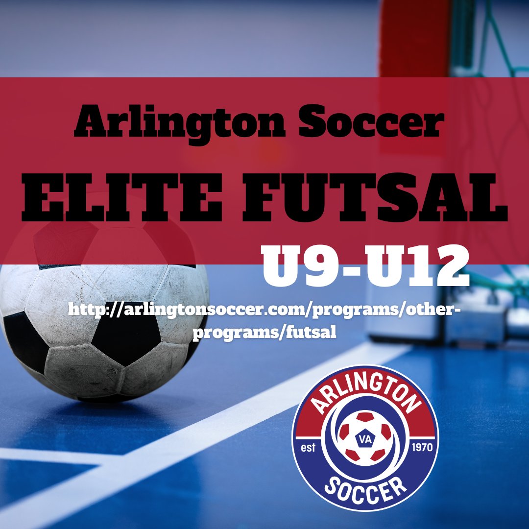 Join Arlington Soccer's Elite Futsal Program!

👟Season runs early Dec. - late Feb.
👟 Boys tryouts: Oct. 25 &amp; Nov. 1
👟 Girls tryouts: Oct. 28 &amp; Nov. 4

For more information, visit: arlingtonsoccer.com/programs/other…