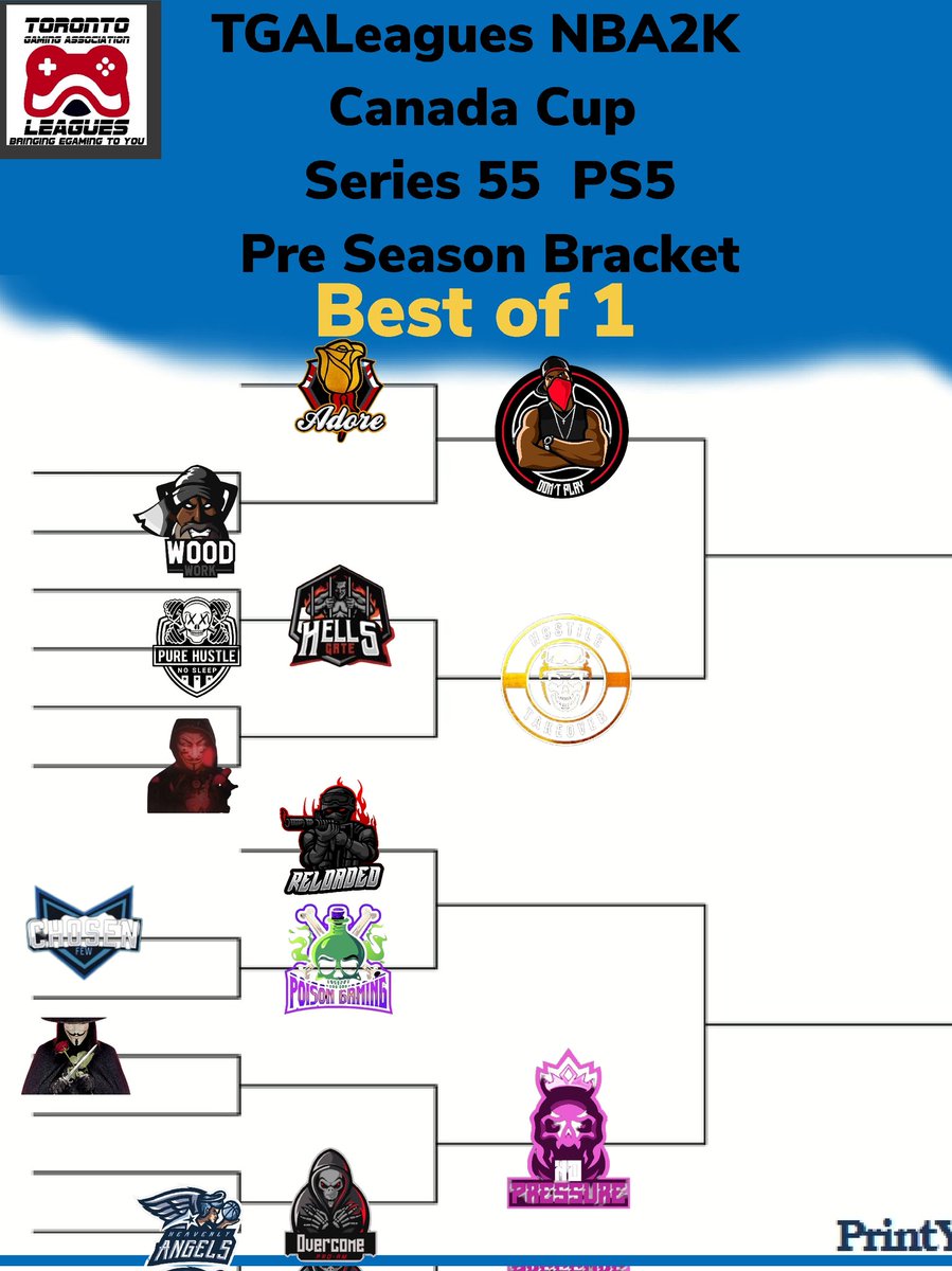 TGALeagues NBA2K Canada Cup Series 55 PS5 Pre Season Tourney UPDATED BRACKET OUT NOW!!! #TGALeagues #CANADACUP #NBA2K #SERIES55 #PS5 #5V5PROAM @LeaguesTGA