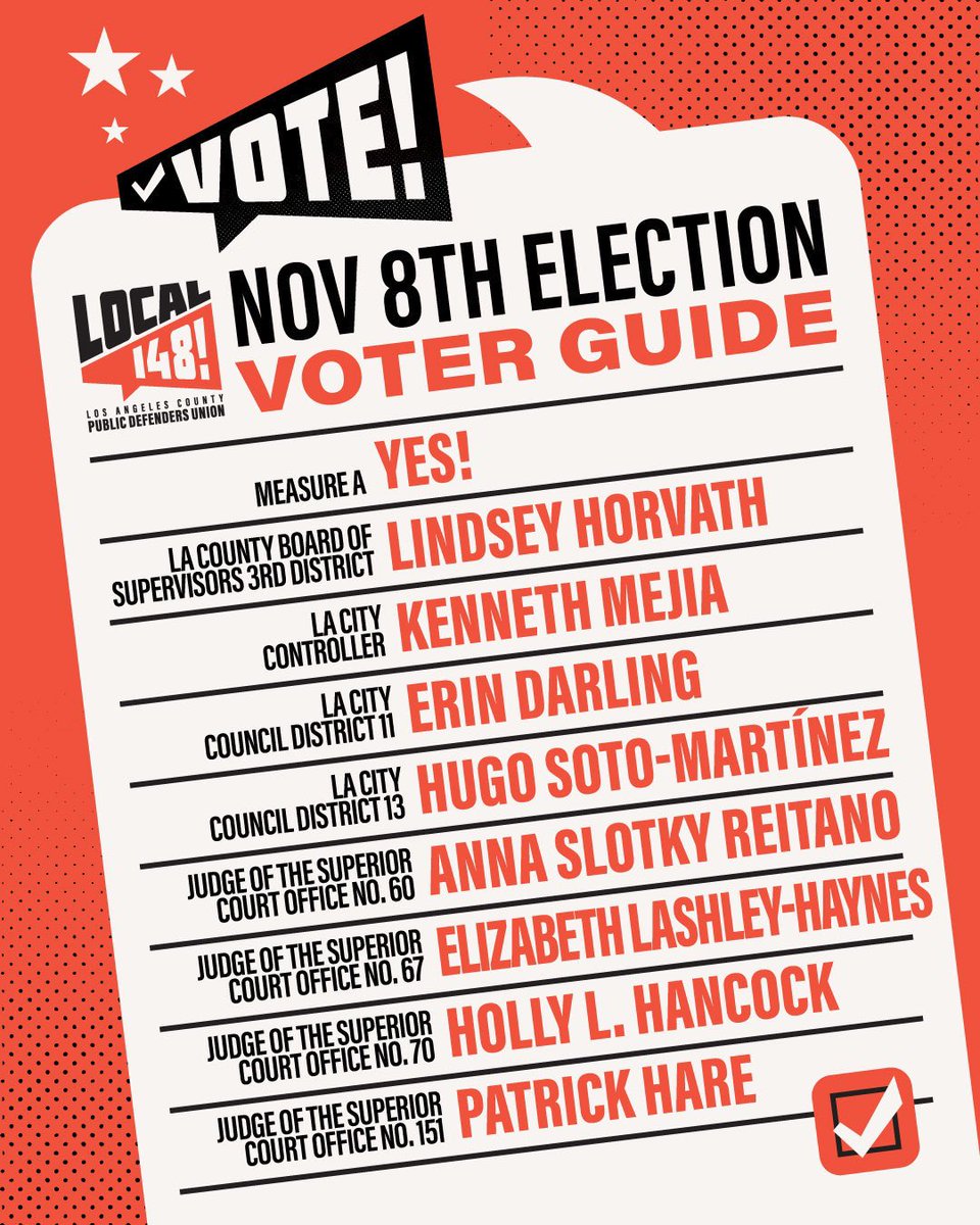 Our voter guide dropped today! We only endorse candidates that we believe support our values as public defenders. These candidates are change makers - putting them in office will benefit our members, our clients, and our communities. VOTE NOVEMBER 8th!