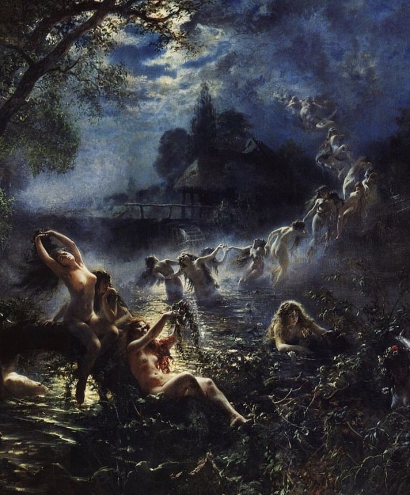 Eyesofgod__'s tweet photo. The Mermaids, circa 1879. Painted by Konstantin Makovsky (1839-1915). https://t.co/crUzO4FSHN