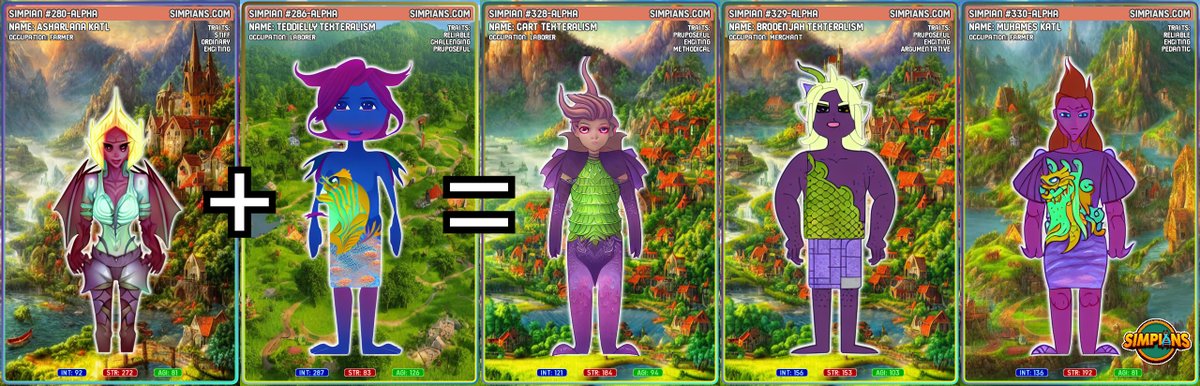 SimpiansNFT's tweet photo. What would the kids of a #duradian #dragon and a #zemerian #merman look like? #simpians #breedinggame #dynamicNFT #solanaNFT #stablediffusion #indiegame #BetaSignups #alpha #playtoenjoy #AIart https://t.co/vPPFRnsZt5
