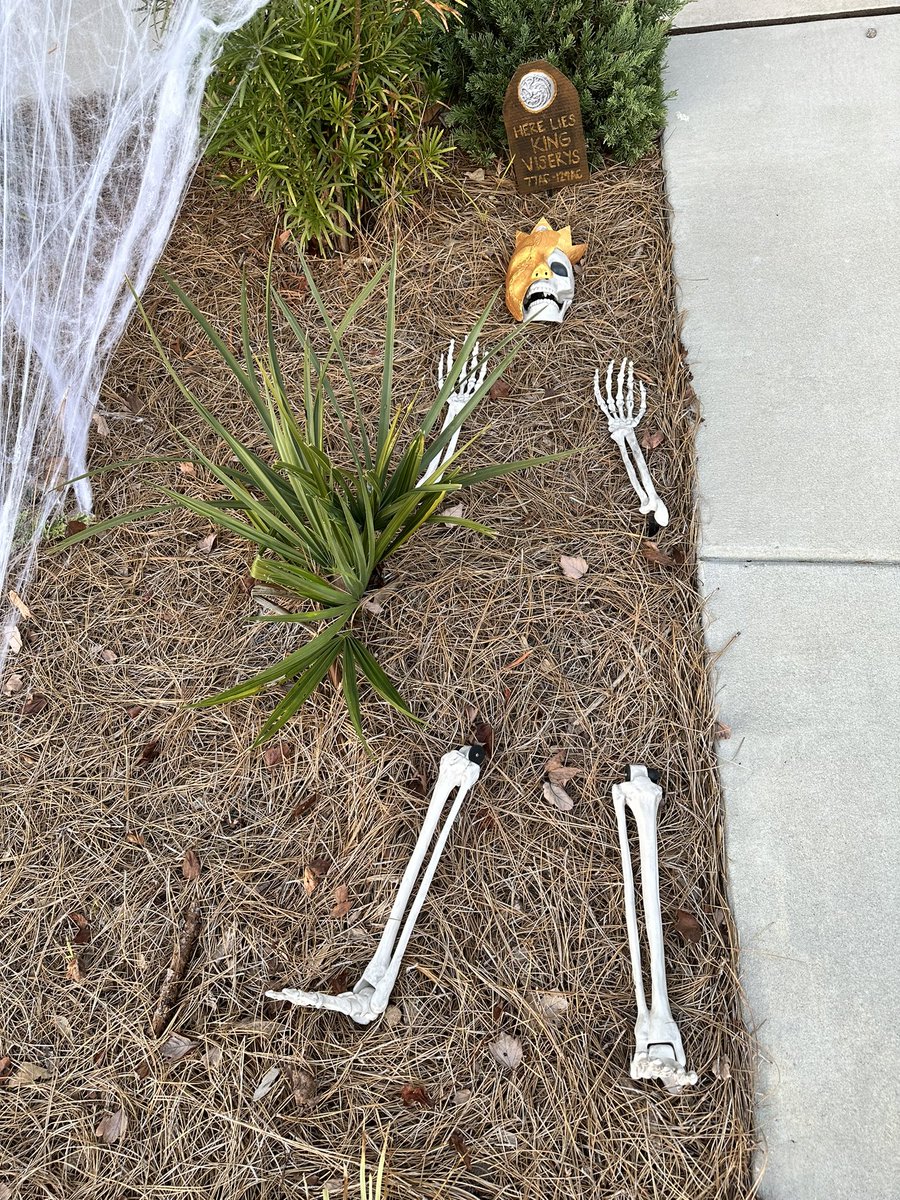 My wife had some fun with our Halloween Decorations this year. #KingViserys #HouseoftheDragon #Crafty #BestFriend