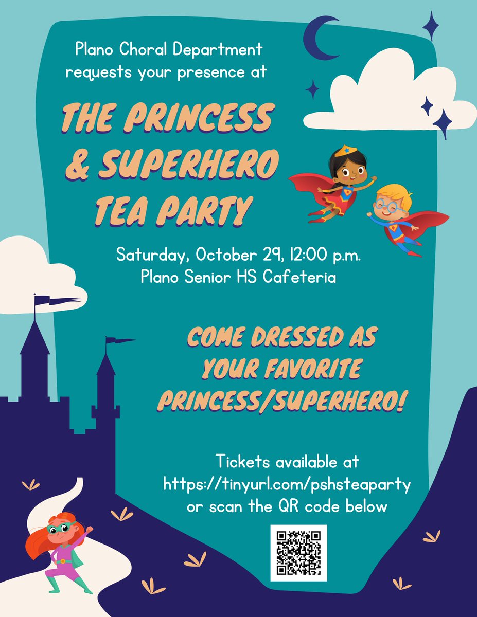Join us for our Princess and Super Hero Tea Party!
<a href="/PSHSWildcats/">Plano SHS</a> <a href="/clarkchoir/">Clark HS Choir</a> <a href="/vineschoir/">Vines Viking Choir</a> <a href="/HMS_HawksChoir/">Hendrick Choir</a> <a href="/schimchoir/">Schimelpfenig Choir</a> <a href="/rasor_rockets/">Rasor Elementary</a> <a href="/wellstigers/">Wells Elementary</a> <a href="/HedgcoxeElem/">Hedgcoxe Elementary</a> <a href="/Plano_Schools/">Plano ISD</a> <a href="/PISDFineArts/">Plano ISD Fine Arts</a> 
buy.ticketstothecity.com/purchase.php?d…