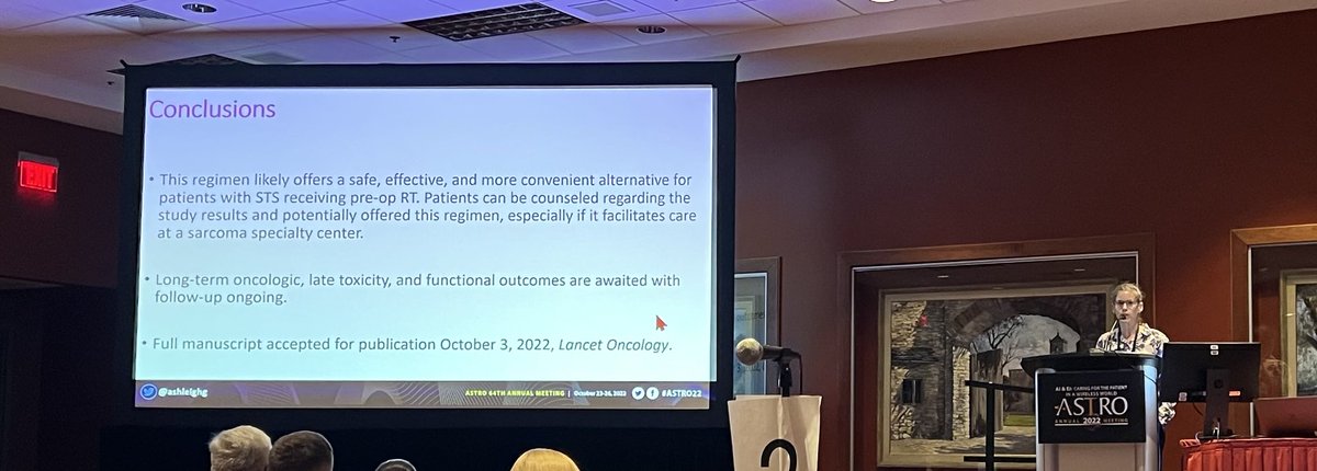 Albert Koong, MD PhD (@ackoongmdphd) on Twitter photo Effective hypofractionated radiation (42.75 Gy in 15 frac) for treatment of soft tissue sarcomas. Congrats to <a href="/ashleighg/">Ashleigh Griffiths</a> and <a href="/MDAndersonNews/">MD Anderson Cancer Center</a> #radonc colleagues. #ASTRO22 #endcancer Effective hypofractionated radiation (42.75 Gy in 15 frac) for treatment of soft tissue sarcomas. Congrats to <a href="/ashleighg/">Ashleigh Griffiths</a> and <a href="/MDAndersonNews/">MD Anderson Cancer Center</a> #radonc colleagues. #ASTRO22 #endcancer