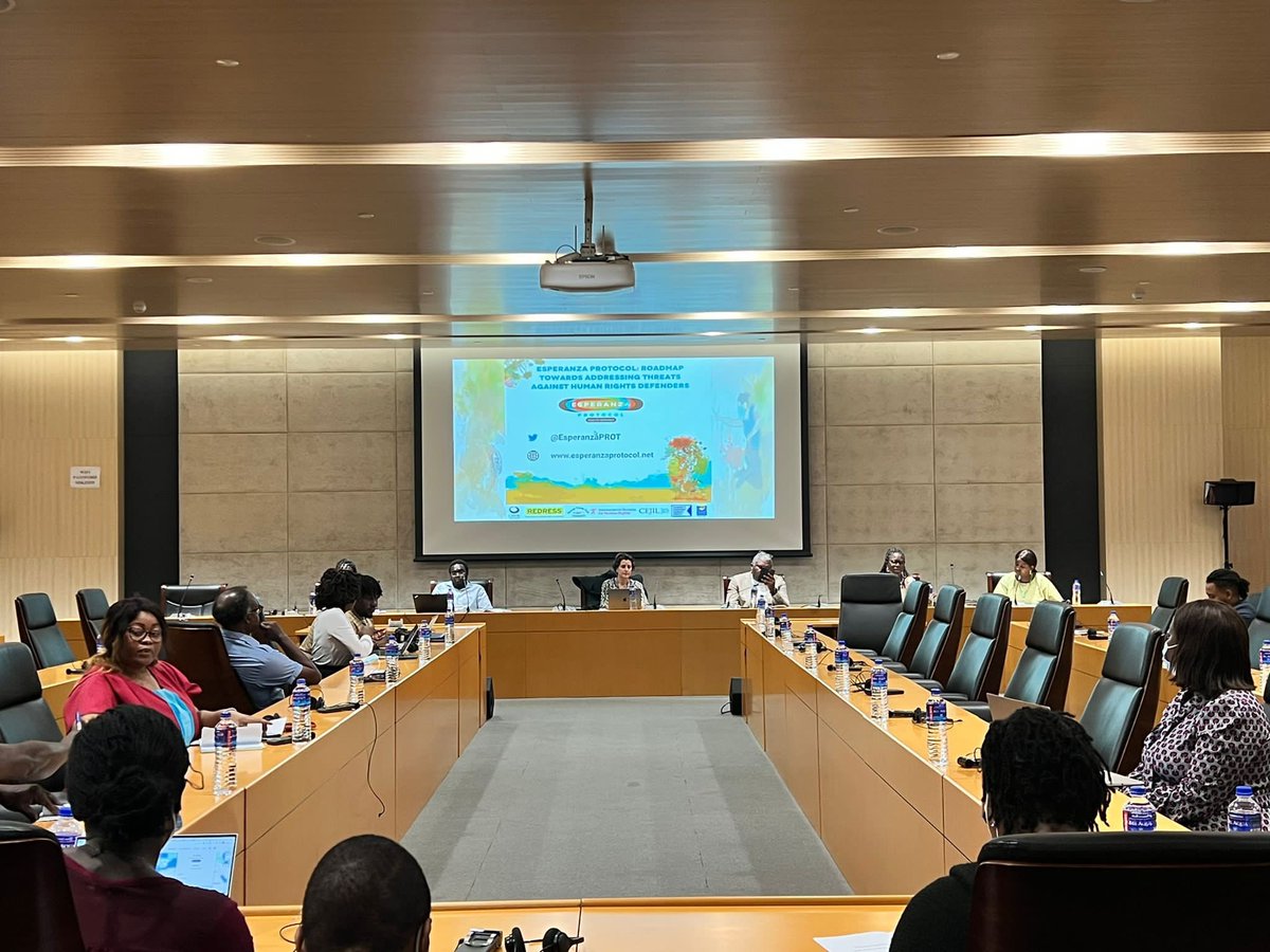 cejil's tweet photo. Muchas gracias a nuestro/as colegas defensora/es de derechos humanos en #África que recibieron el @EsperanzaPROT en el marco de las sesiones #ACHPR73OS de la @achpr_cadhp y reflexionaron sobre cómo implementar el protocolo en la región. También al comisionado @remyngol por su… https://t.co/OVsRv6km0R