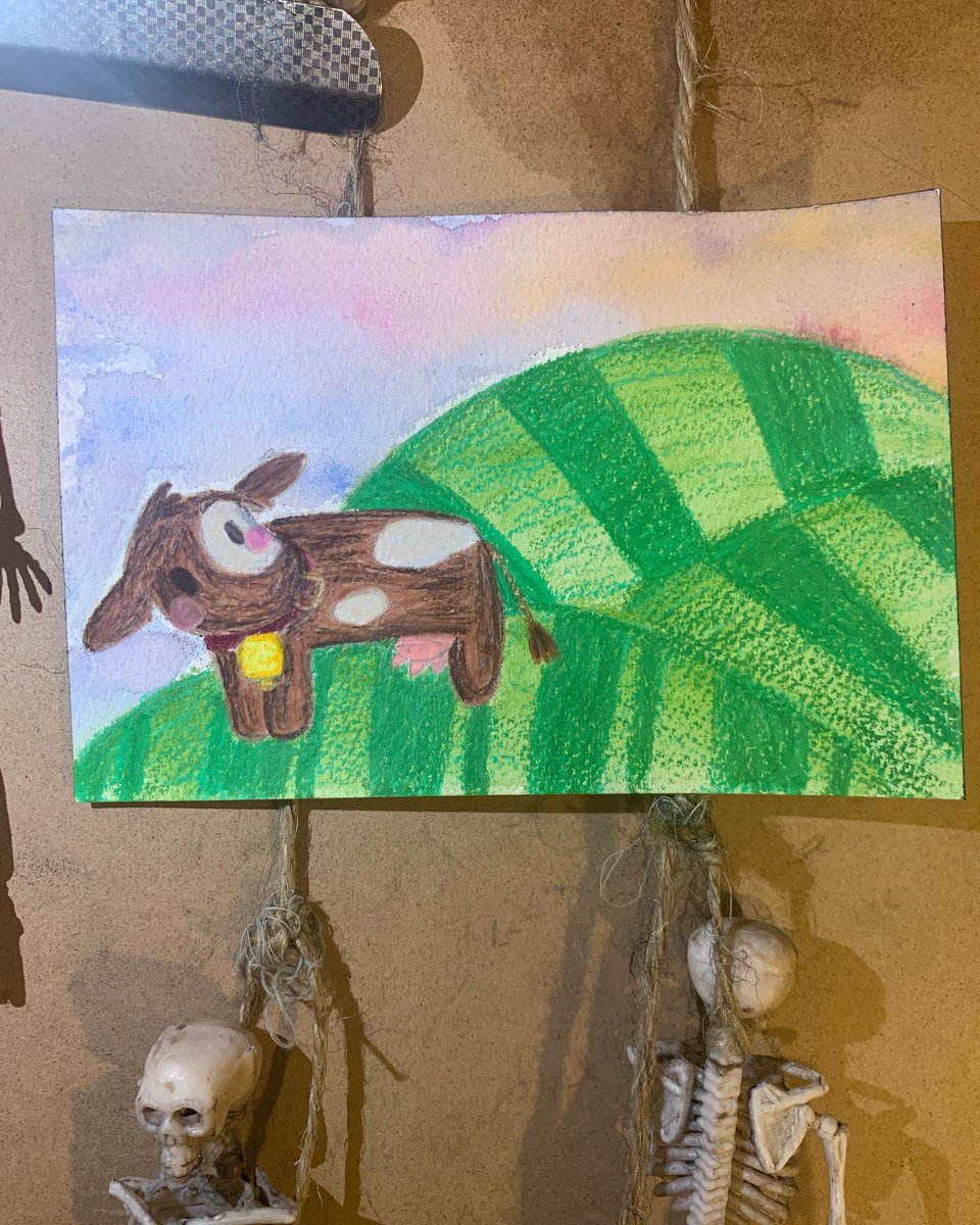 vev_ARTfulness's tweet photo. ✨Moo Cow 🐮✨

#peachtober22 Day 11 Field 🌾
#art #cute https://t.co/a5qmLQA5vc