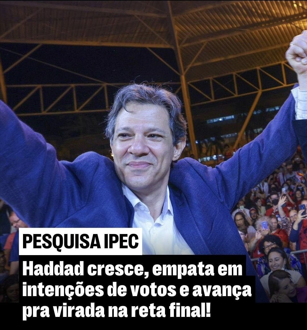Maufernando2's tweet photo. Já tá tecnicamente empatado...
É Lula lá e Haddad aqui.... https://t.co/RYV8mSDotd