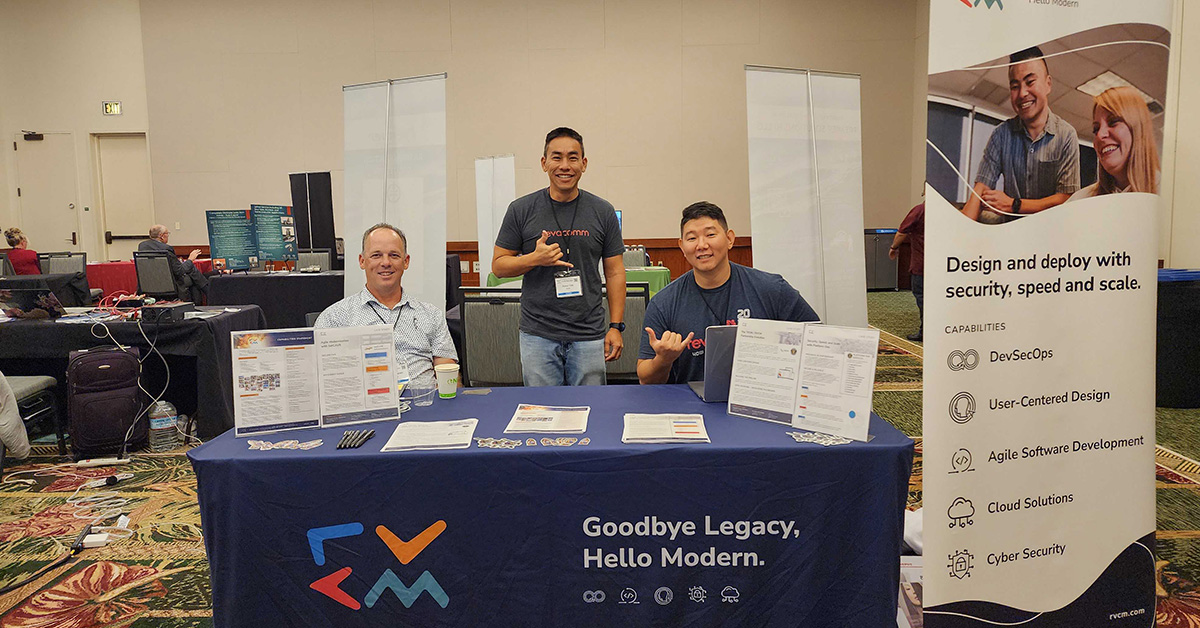 Stop by and say aloha to our team at the Hawaii Technology Development Corporation Pacific Tech 2022 Conference to learn more about RVCM's #devsecops, #humancentereddesign, and #agilesoftwaredevelopment services!

#HTDC #HTDC2022 #HawaiiTech