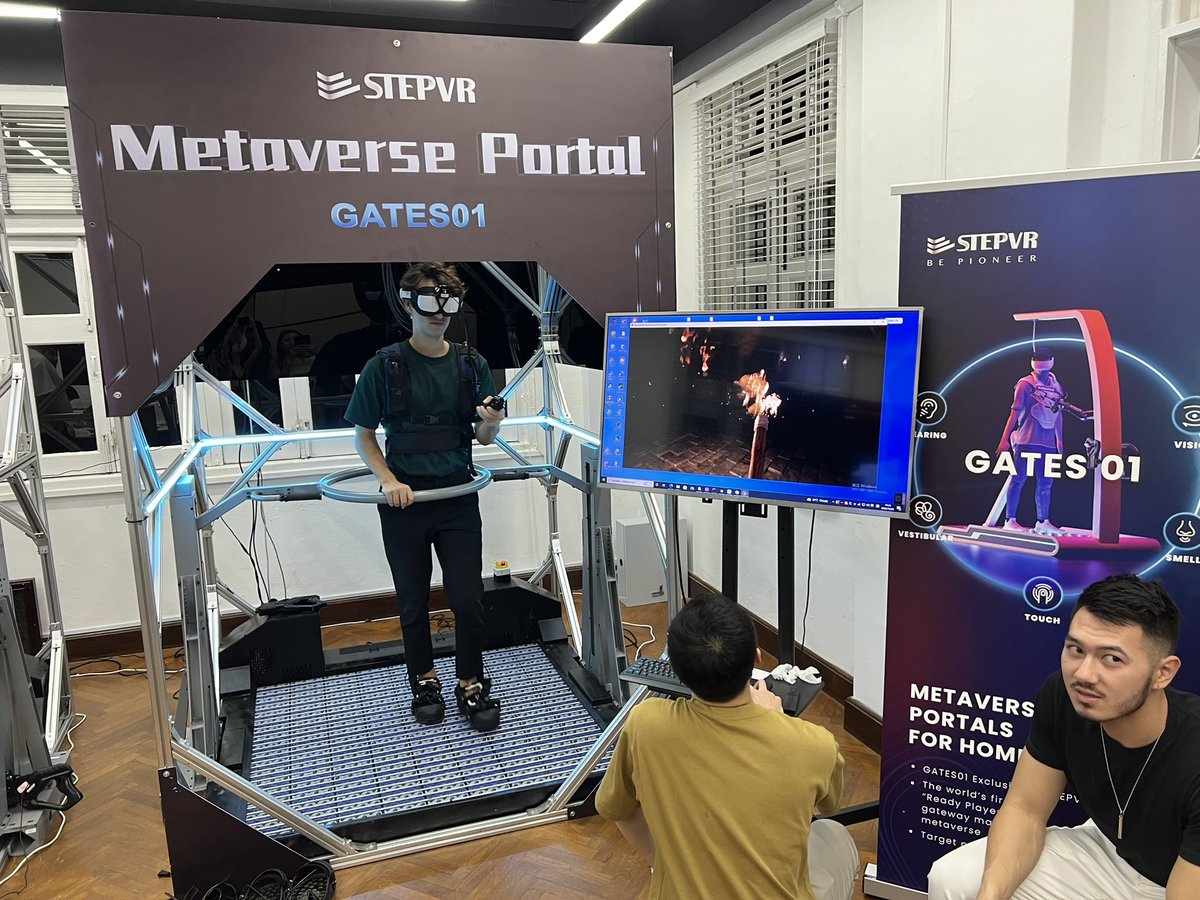 drguocheng's tweet photo. iMetaStar Happy Hour happening now. Great to see so many industry players and friends come to try out gadgets and party at our startup house. #happyhour #web3 #metaverse #stepvr #gates01 #metastar #vr #virtualreality https://t.co/cz7ldHTMlK