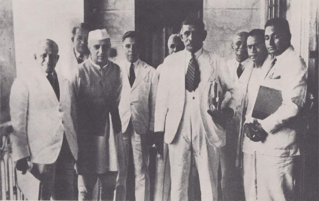 On a visit to Ceylon , July 1939 . Seen in the picture are from left : Baron Jayatilleke , Jawaharlal Nehru , G.C.S. Korea , D.S. Senanayake , S.W.R.D Bandaranaike , John Kotelawala.