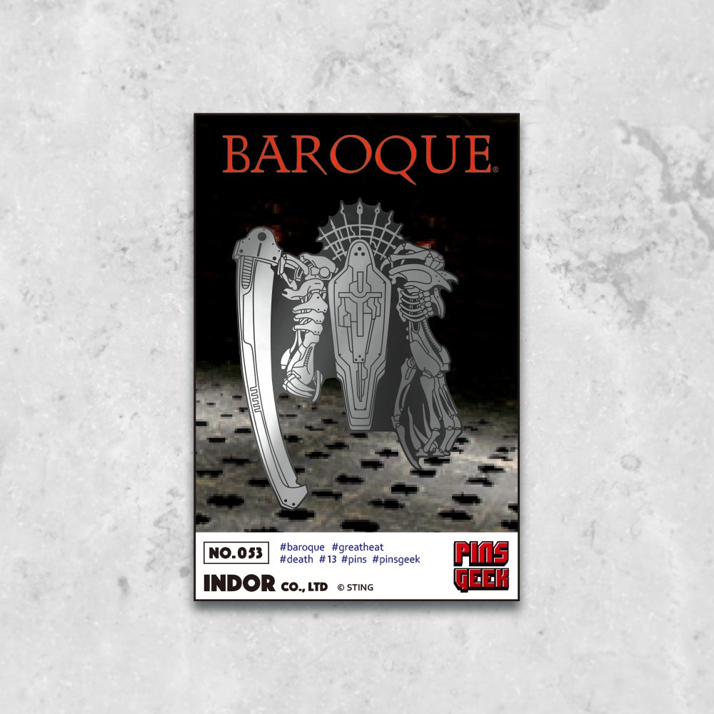 akibaunyu's tweet photo. 【PICK UP!!】
『BAROQUE ピンズ デス／ガルガルタンクジョー』

昨年の「BAROQUE exibition」でご好評いただいたピンズ、今年は迫力ある異形からピックアップ。
細かい描写を再現し、リアルさと金属の質感がマッチしたアイテムです。

▼詳細はこちら
https://t.co/jMjaITQqDN

#BAROQUE　#バロック展 https://t.co/gof5Z2jylO