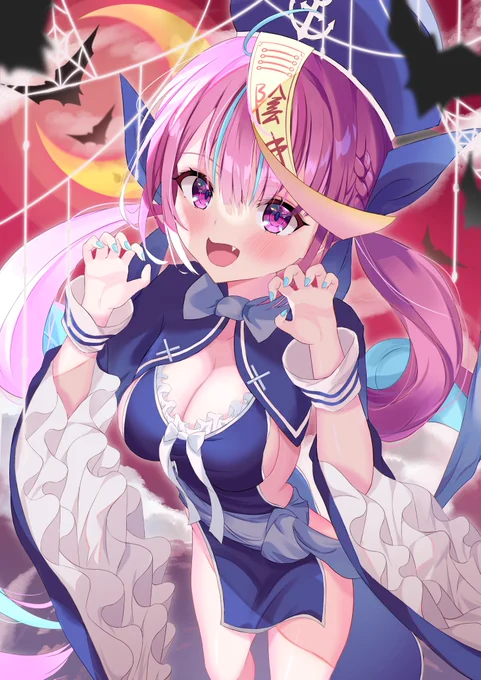 今年のハロウィンイラストもあくたん!!!!下の衣装のリメイクを描きます 