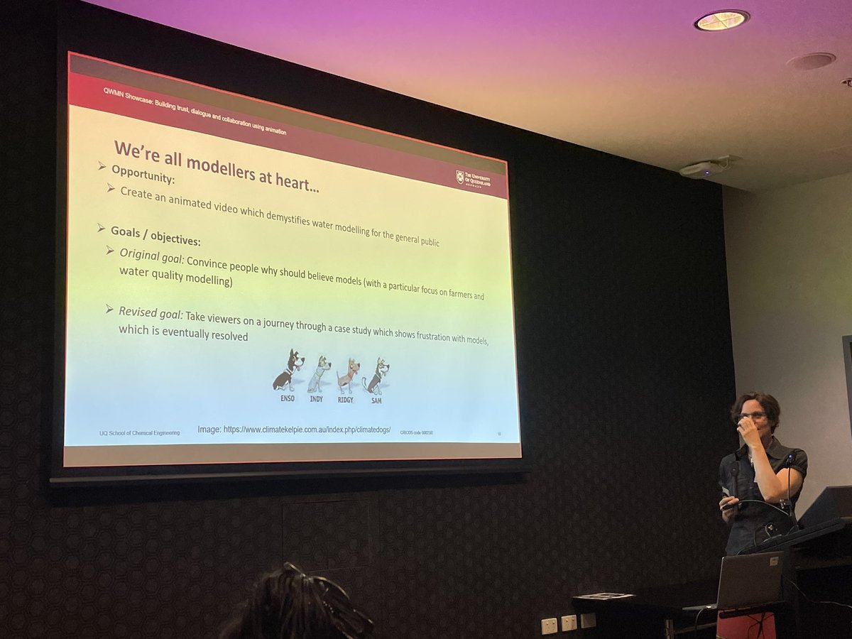 With a cast of thousands #KateIoBrien <a href="/UQ_News/">UQ News</a> has #RDI <a href="/qldwmn/">Queensland Water Modelling Network</a> project to (I) start conversations of what models can do for all people especially with #FirstNations and (ii) look at how skeptics can be convinced to trust water models.  Use of visualisation with <a href="/DrawnOutThought/">Hayley @ Thoughts Drawn Out</a>