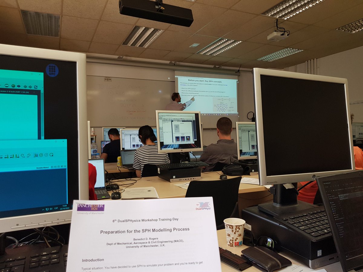 DualSPHysics's tweet photo. A second practical session for USERS was also organised during the first day of #6DSW!
Participants enjoy the new version of our GUI DesignSPHysics
@la_UPC @EPHYSLAB_Uvigo @SPH_Manchester https://t.co/zP3YCqeabS