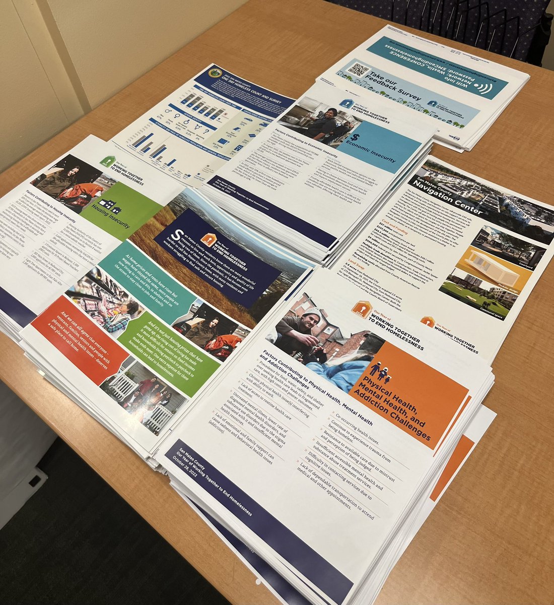 SelinaToyLee's tweet photo. We’ve got our collateral in for the #SMCounty Working Together to End Homelessness Summit on Friday! Fully booked with a wait list, and some amazing speakers @KevinChron @PhilTing @LCastroRamirez @RepSpeier WTEH Innovation Grantees to be announced! Info https://t.co/LXFPuKKZBp https://t.co/qs7cL7Ap36