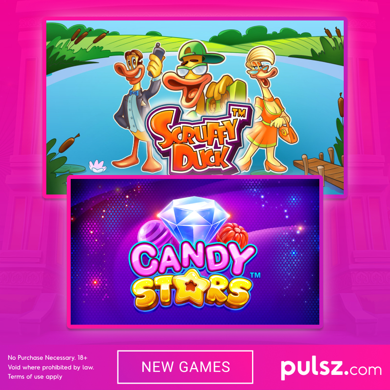 ⭐ GIVE YOURSELF SOME SWEET QUACK ⭐

🎰 Flap your wings and hoard the golden eggs of Scruffy Duck with its Free Spins. 🦆
🎰 Candy Stars is here to surprise you with sticky wilds that will give you the sugar rush! 🍬

Get these sweet surprises now 👉 pulsz.com/games/new 🍭