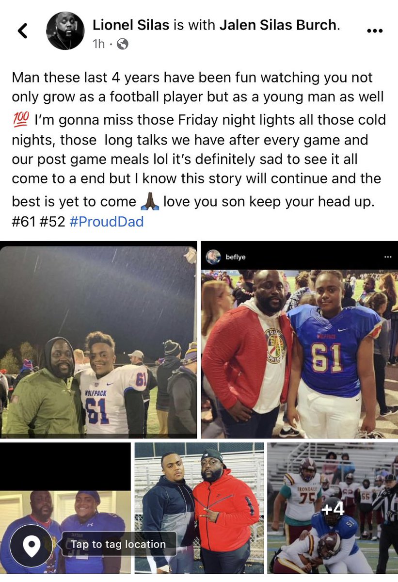 be_flye's tweet photo. Thank you son for 4 years of good football memories I’ll cherish forever even though it’s all over the marathon continues 💯🙏🏿💪🏿 #52Out #ProudDad https://t.co/S5UWbFr4rK
