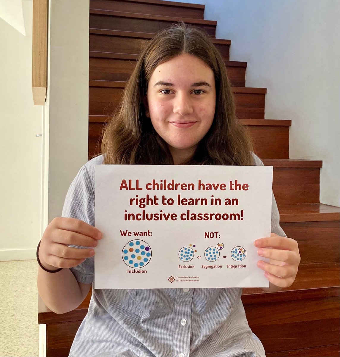 "All children have the right to learn in an inclusive classroom! We want inclusion NOT exclusion, segregation or integration" #InclusionNow #InclusionNowRally #EndSegregation