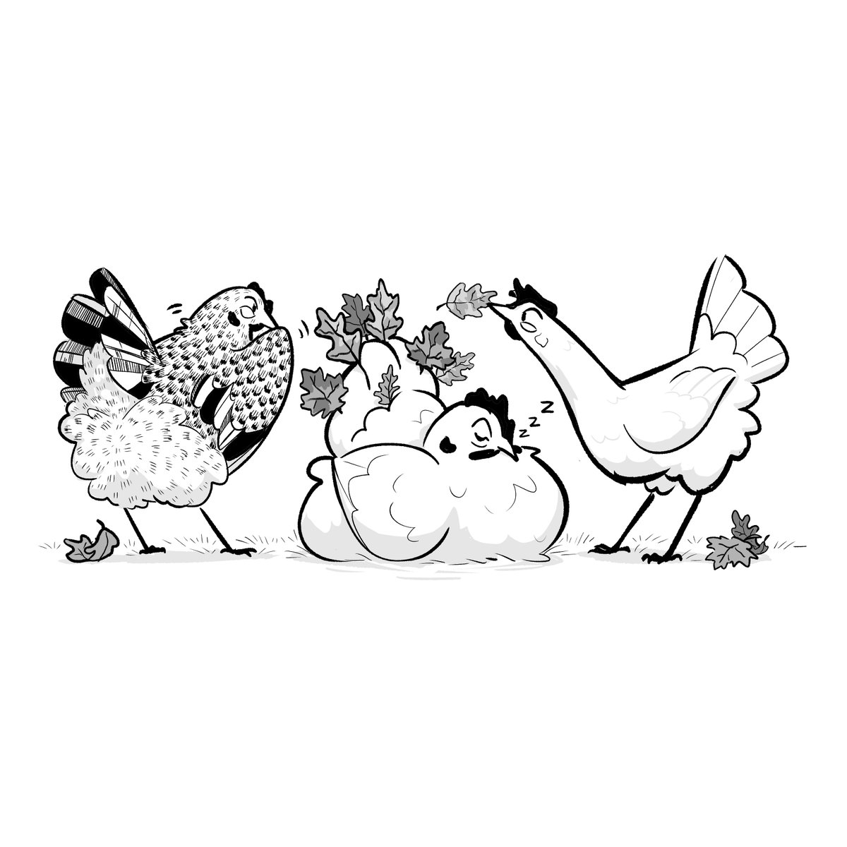 MakennaMadeThis's tweet photo. #BAWKtober Day 25 ~ Feathers n Foliage
Decorate (your friends)
(If you wanna support my BAWKtobers/buy a treat for my spoiled, spoiled chickens, my kofi is pinned)
#BAWKtober2022 #chickens #tinyfluffydinosaurs #octoberartchallenge #drawingchallenge #halloween #autumn #doodle https://t.co/omaHKUoaMZ