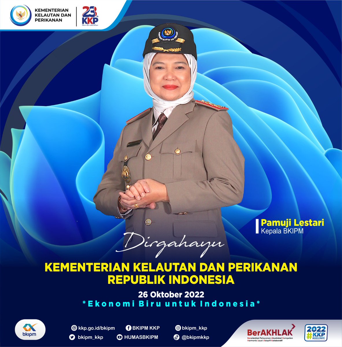 Dirgahayu Kementerian Kelautan dan Perikanan Ke-23.

Ekonomi Biru Untuk Indonesia!

#BKIPM #hutkkpke23