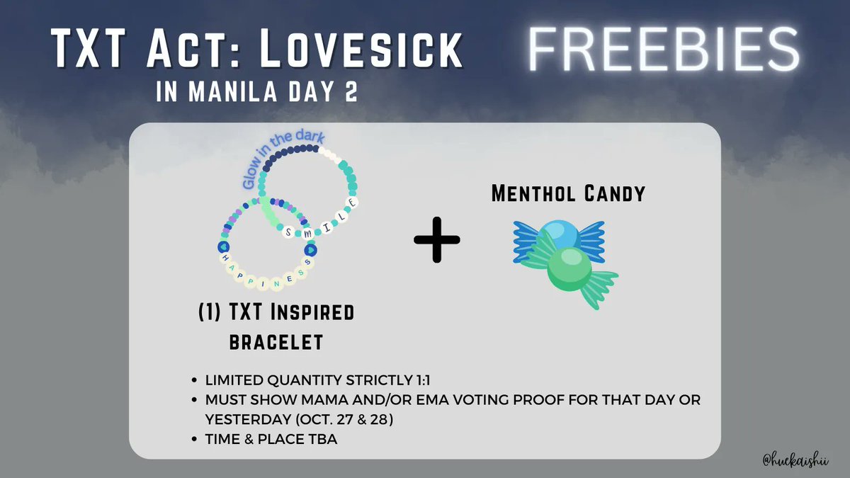 huekaishii's tweet photo. Act:lovesick mnl day 2 freebies ♡

-rt &amp; like to spread
-following is optional (would recommend tho so u can know abt my whereabouts)
-don't be shy to approach me kasi I'm too shy to approach u

See u thereee!!

#ACTLOVESICKinMANILA 
#TXTInManila https://t.co/uapW4LMr71