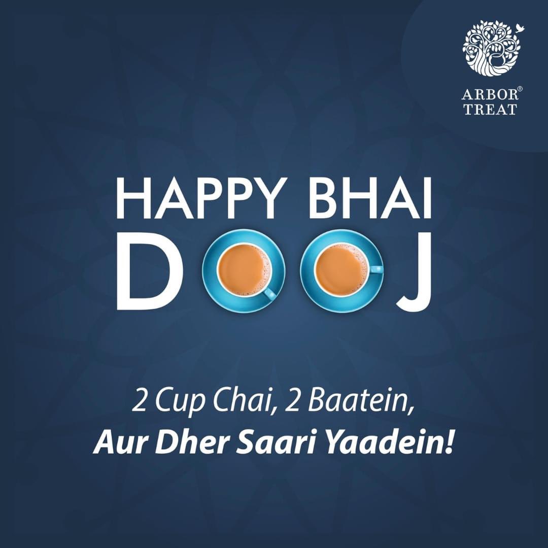 ArborTreat's tweet photo. On this auspicious day of Bhai Dooj, we pray for your success and well-being. May God's blessings always be with you. Happy Bhai Dooj❤️
.
.
#bhaidooj #diwali #dhanteras #festivals #brother #sisters #bond #love #tea #chai #chaipartner #light #holidays #arbortreat #Mumbai https://t.co/Cd5pynzDkT